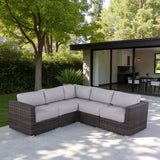 Luxurious Wicker Patio Sectional With Weather Resistant Sunbrella Cushions - Furniture Home Direct