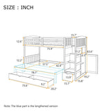 Bunk Bed, Convertible Bottom Bed, Storage Shelves And Drawers - Furniture Home Direct
