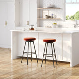 Modern Glam Upholstered Faux Velvet Bar Stool - Furniture Home Direct