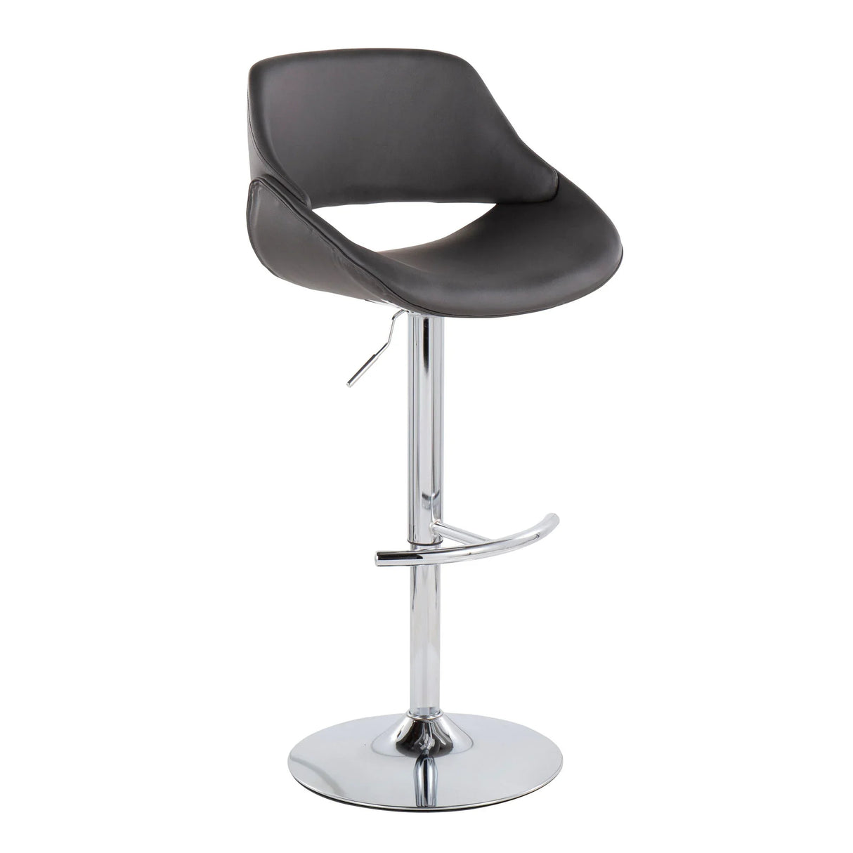 Fabrico - Contemporary Adjustable Bar Stool With Rounded T Footrest (Set of 2) - Furniture Home Direct