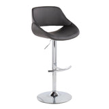 Fabrico - Contemporary Adjustable Bar Stool With Rounded T Footrest (Set of 2) - Furniture Home Direct