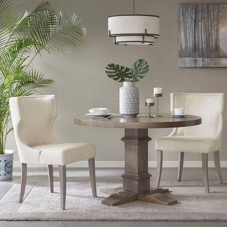 Elegant Design Dining Chair Polyester - Cream - Furniture Home Direct