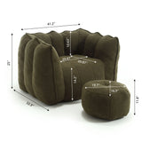 Soft Chenille Bean Bag Chair With High Resilient Foam - Furniture Home Direct