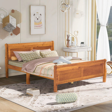 Platform Bed Frame Mattress Foundation Sleigh Bed With Headboard / Footboard / Wood Slat Suppor - Furniture Home Direct