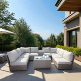 Comfortable Modern Patio Rattan Sectional Set With Cushions - Furniture Home Direct