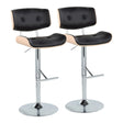 Lombardi - Contemporary Adjustable Barstool With Swivel With Straight T Footrest (Set of 2) - Furniture Home Direct