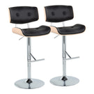 Lombardi - Contemporary Adjustable Barstool With Swivel With Straight T Footrest (Set of 2) - Furniture Home Direct