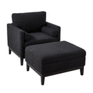 Farmhouse Upholstered Accent Chair With Ottoman, Reversible Lid Coffee Table - Furniture Home Direct