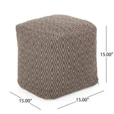 Amuleto - Hand Loomed Cotton Pouf - Dark Gray / Brown - Furniture Home Direct