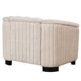 Modern 3-Piece Velvet Upholstered Living Room Set Including Sofa, Love Seat and Chair, Beige - Furniture Home Direct