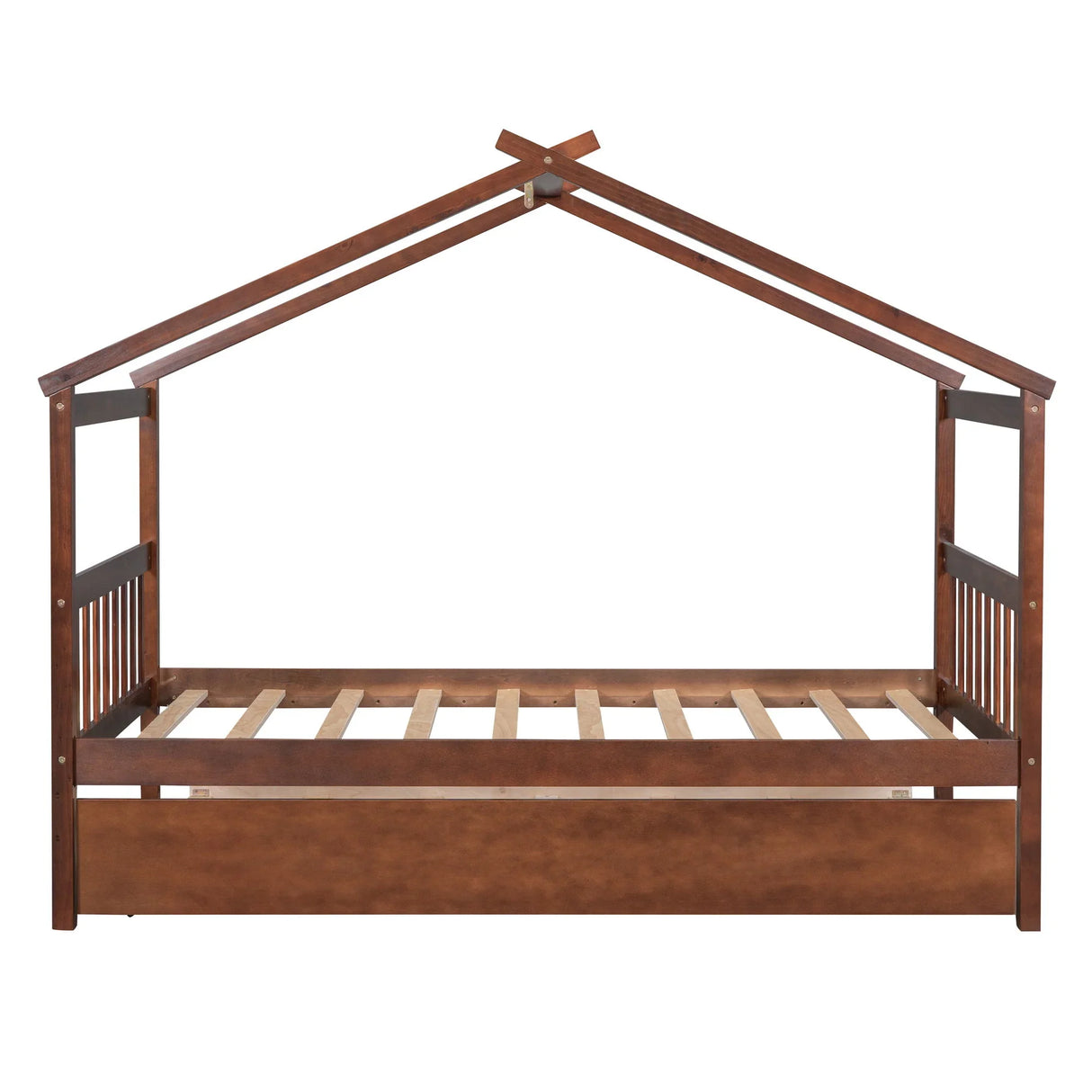 Wooden House Bed With Twin Size Trundle - Furniture Home Direct