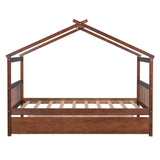 Wooden House Bed With Twin Size Trundle - Furniture Home Direct