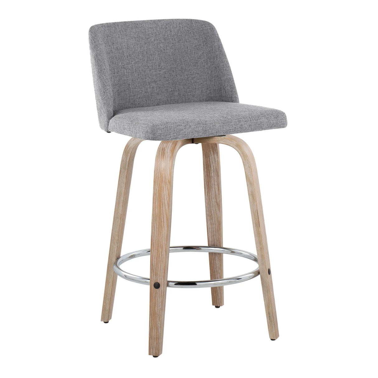 Toriano - Modern Design Fixed Height Counter Stool With Swivel With Round Footrest (Set of 2) - Furniture Home Direct