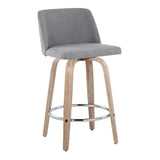 Toriano - Modern Design Fixed Height Counter Stool With Swivel With Round Footrest (Set of 2) - Furniture Home Direct