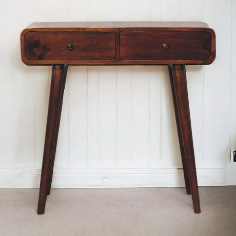 Curved Hallway Table - Chestnut - Furniture Home Direct