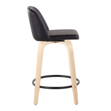 Toriano - Contemporary, Fixed Height Counter Stool With Swivel And Round Footrest (Set of 2) - Furniture Home Direct
