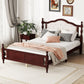 Pine Wooden Bed With Upholstered Headboard And Panel Footboard, With Two Bed Rail Support Feet And Central Platform Support Feet - Furniture Home Direct