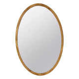 Oval Wall Mirror With Wood Frame, Farmhouse Wood Mirror For Bathroom Entryway Console Lean Against Wall - Brown - Furniture Home Direct