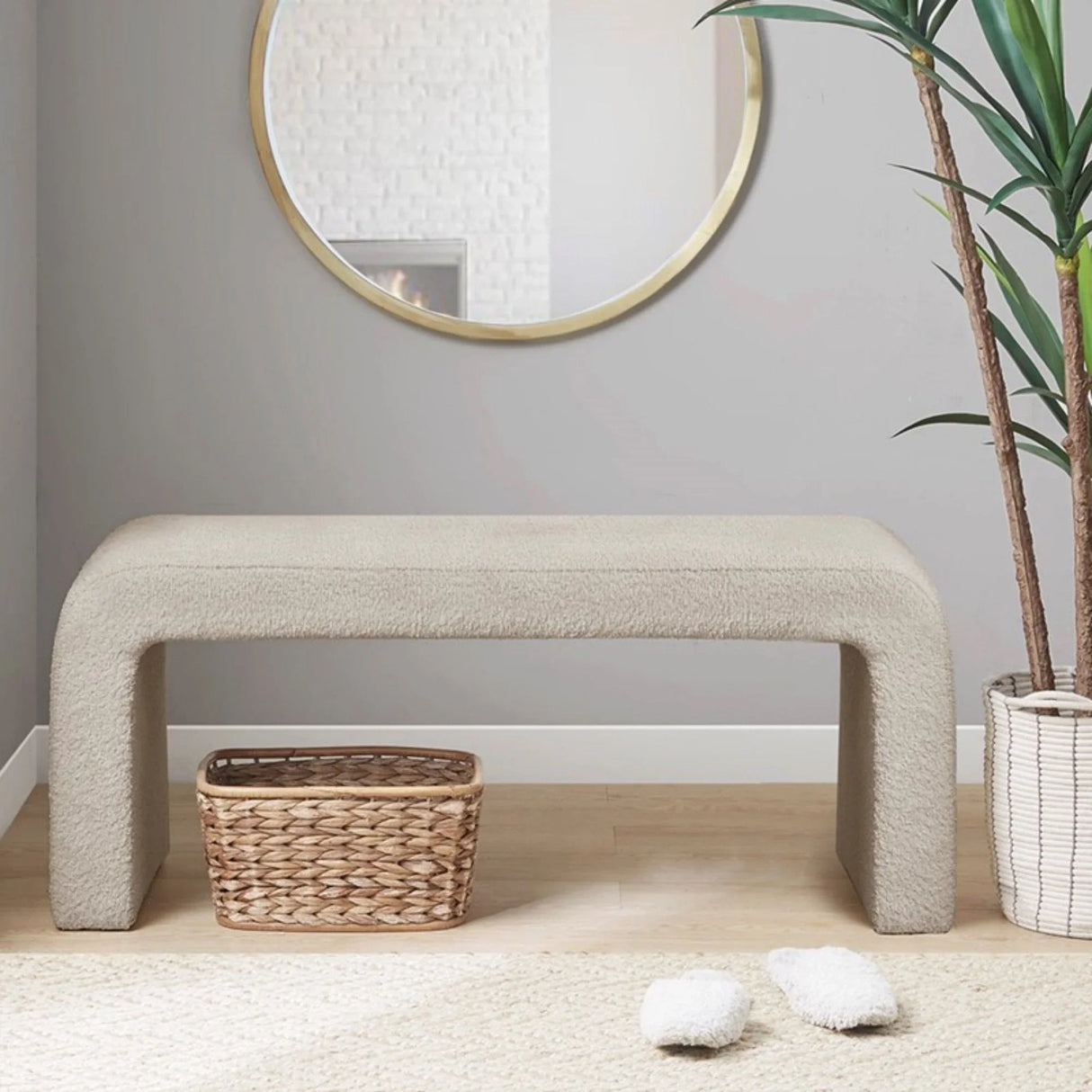 Waterfall Bench - Beige - Furniture Home Direct