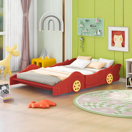Race Car Shaped Platform Bed & Wheels - Furniture Home Direct
