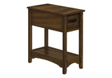 Accent End Table, 2 Tier, Narrow, Storage Drawer, Transitional - Walnut - Furniture Home Direct