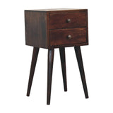 Mini 2 Drawer Nightstand - Walnut - Furniture Home Direct