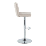 Henry - Contemporary Adjustable Barstool With Swivel & Rounded T Footrest (Set of 2) - Furniture Home Direct