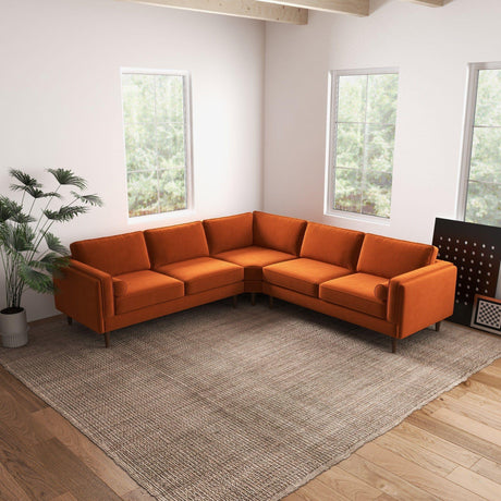 Amber - Velvet Corner Sectional Sofa - Furniture Home Direct