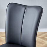 Dining Set Faux Marble Table With Black Chairs Silver - Furniture Home Direct