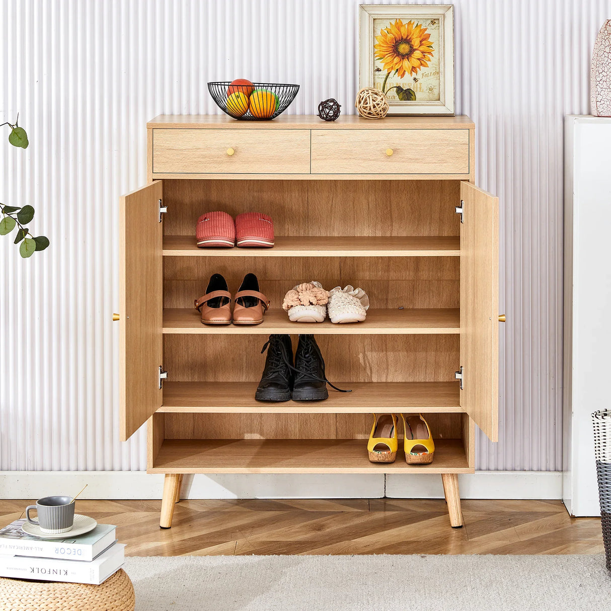 Modern Rattan Shoe Cabinet - Furniture Home Direct