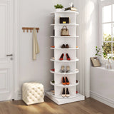 New 360 Rotating Shoe Cabinet 7 Layers Holds Up To 28 Paris Of Shoes - Furniture Home Direct