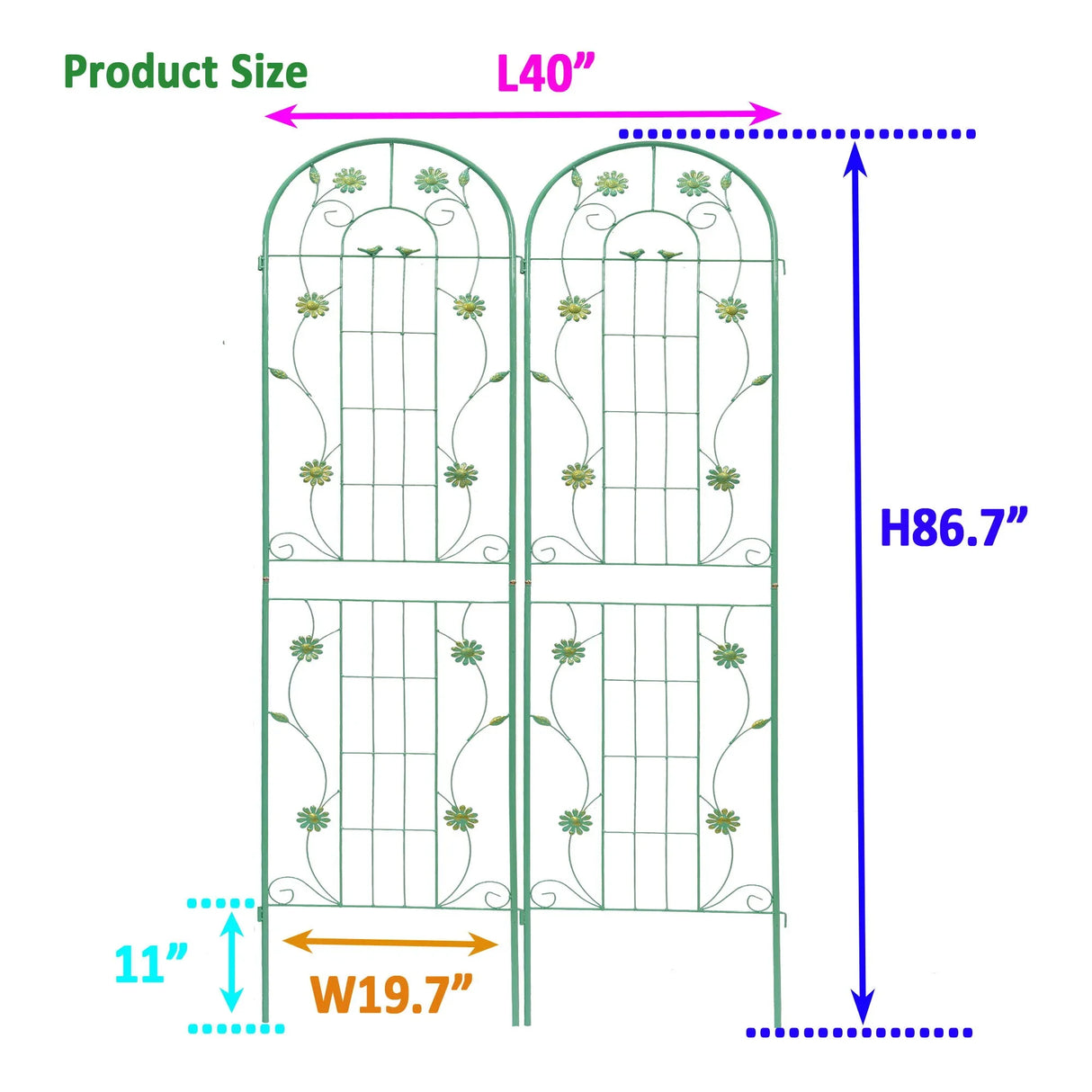 Metal Garden Trellis Rustproof Trellis For Climbing Plant Outdoor Flower Support - Furniture Home Direct