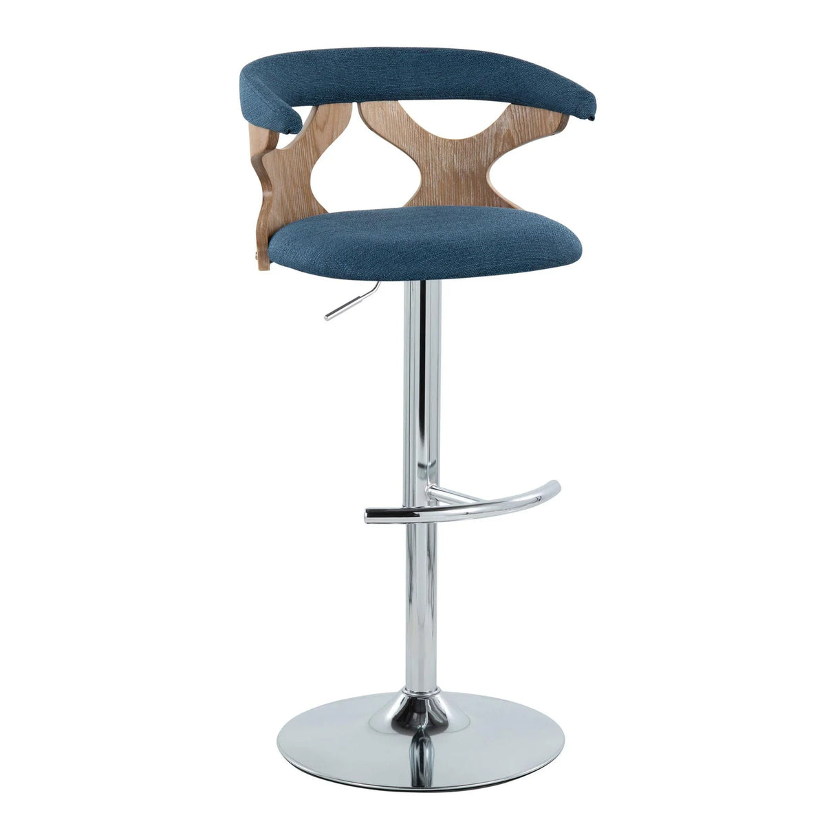 Gardenia - Contemporary Adjustable Barstool With Swivel / Rounded T Footrest (Set of 2) - Furniture Home Direct