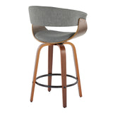 Vintage Mod - Mid Century Modern Fixed Height Counter Stool & Swivel With Round Footrest (Set of 2) - Furniture Home Direct