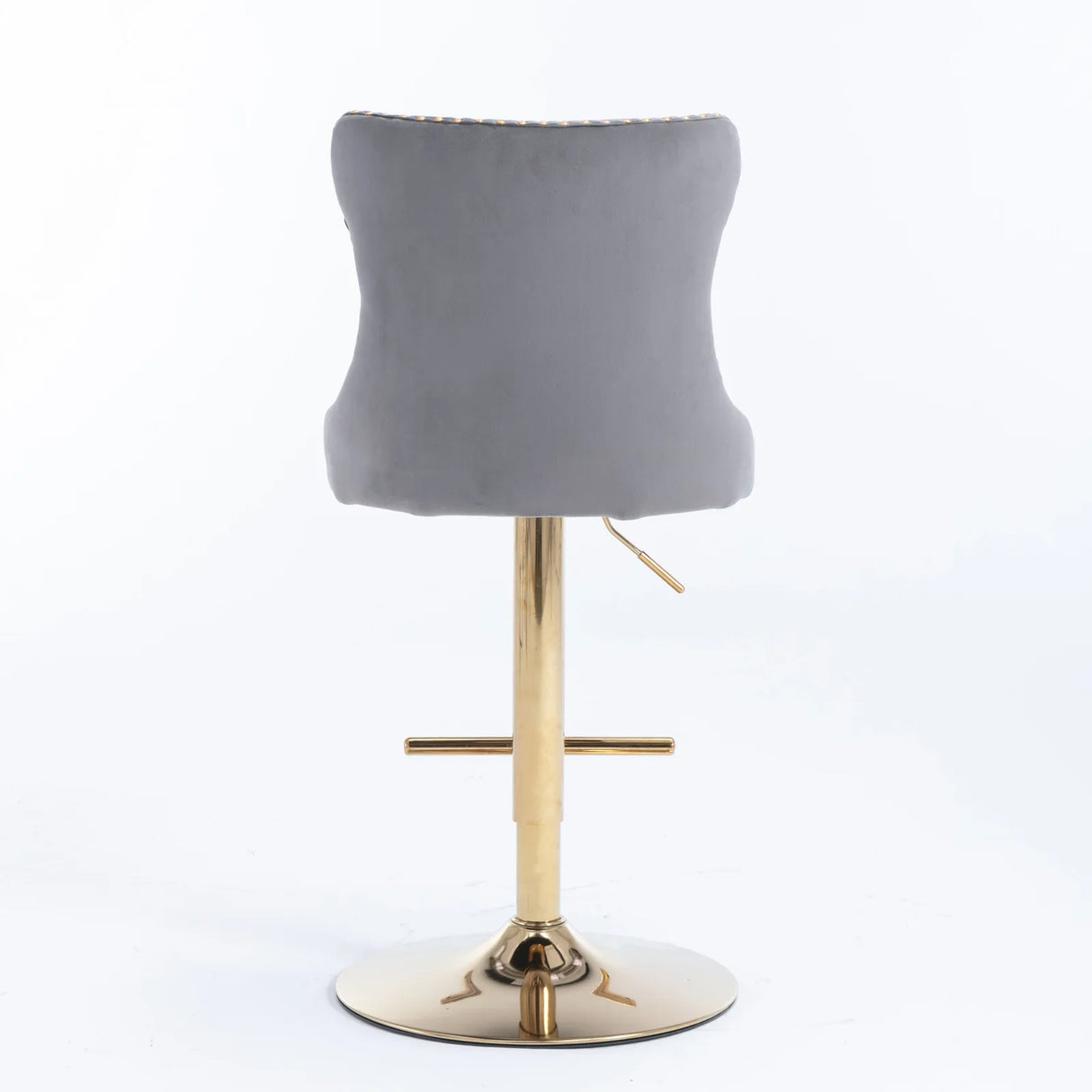 Bar Stools Velvet Upholstered Swivel Backed Set Of 2 Gray - Furniture Home Direct