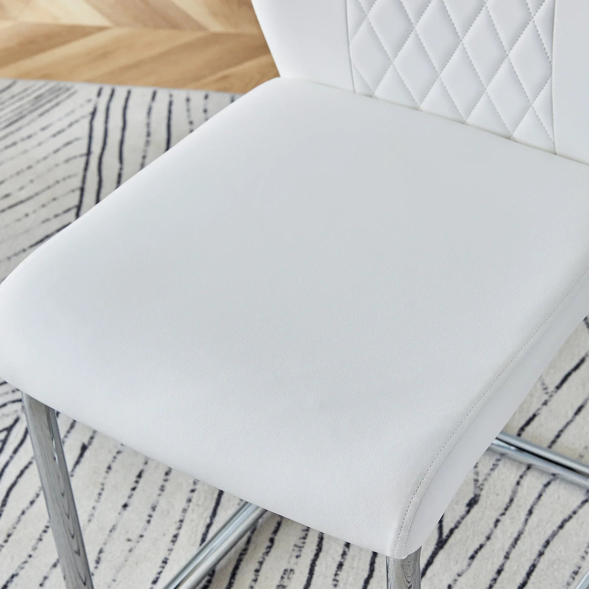 Dining Set with 7 Piece Table and Chairs Modern White - Furniture Home Direct