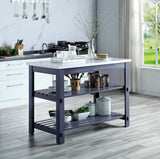 Enapay - Marble Top Top Kitchen Island - Gray - Furniture Home Direct