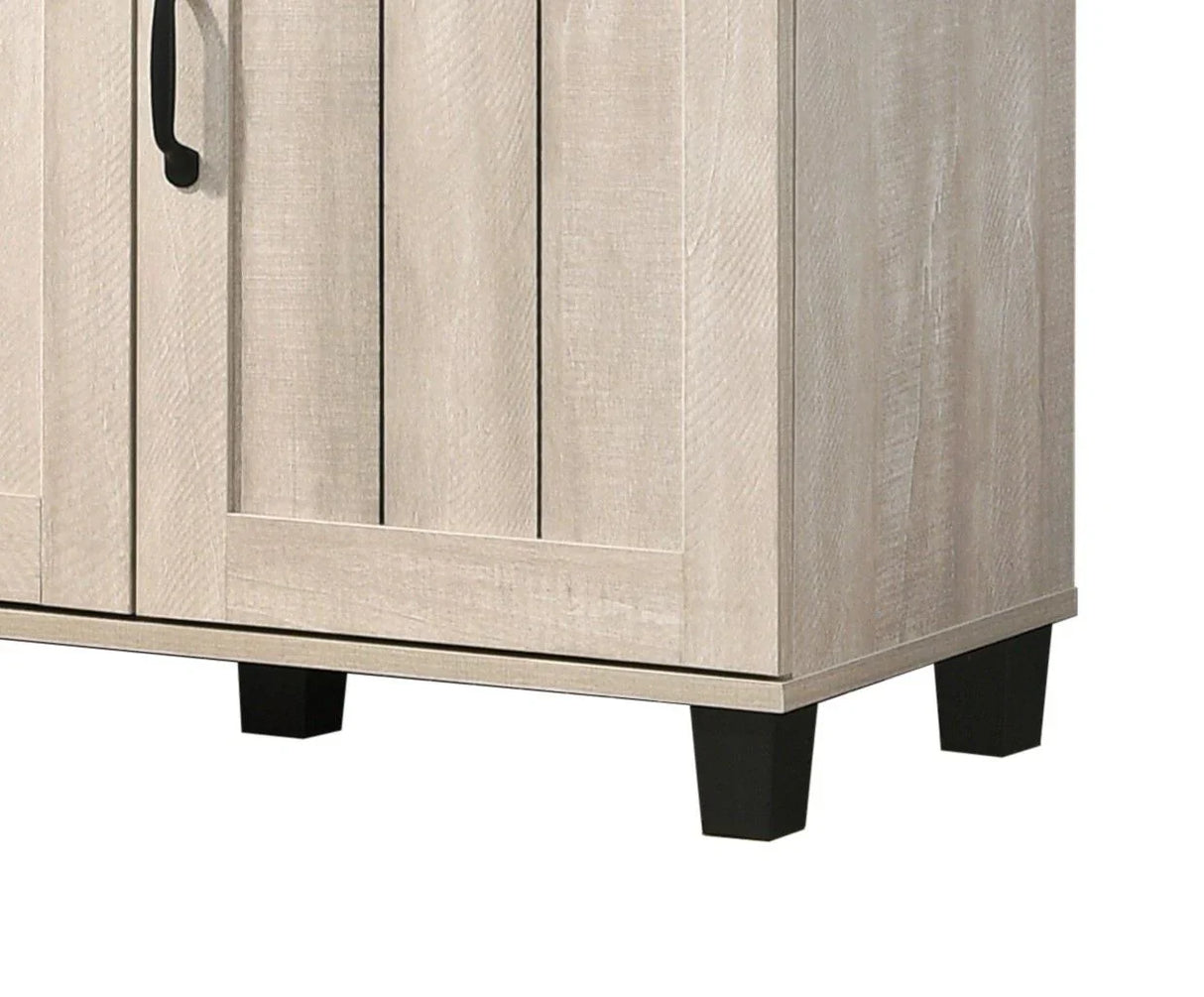 Corby - Oak Finish 3 - Door Shoe Cabinet - Dusty Gray - Furniture Home Direct