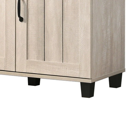 Corby - Oak Finish 3 - Door Shoe Cabinet - Dusty Gray - Furniture Home Direct