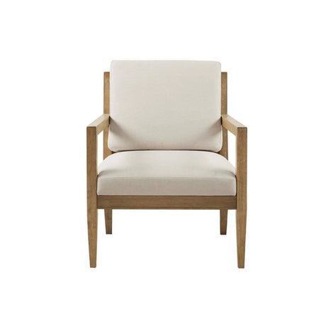 Tage - Upholstered Accent Armchair With Slatted Back Design - Ivory - Furniture Home Direct