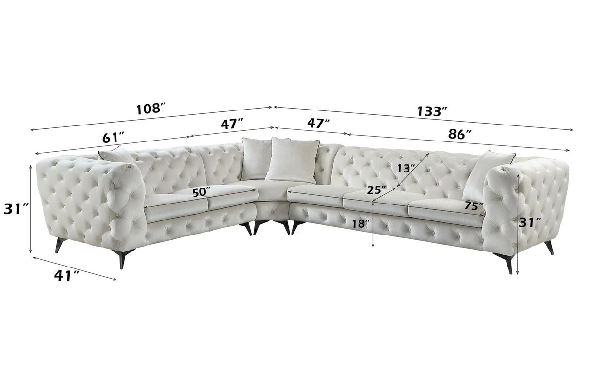 Atronia - Sectional Sofa With 4 Pillows - Beige - Furniture Home Direct