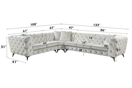 Atronia - Sectional Sofa With 4 Pillows - Beige - Furniture Home Direct