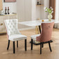 Nikki - Modern, High-End Tufted Solid Wood Contemporary PU And Velvet Upholstered Dining Chair With Wood Legs Nailhead Trim (Set of 2) - Furniture Home Direct