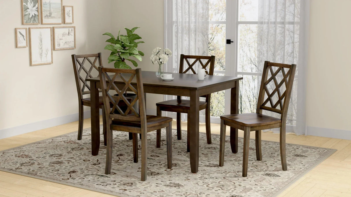 Velvety - 5 Piece Dining Table Set - Brown - Furniture Home Direct