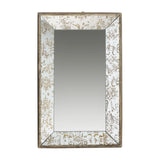 Antique Rectangle Mirror With Floral Accents, Mirrored Display Tray, Hanging Wall Mirror - Furniture Home Direct