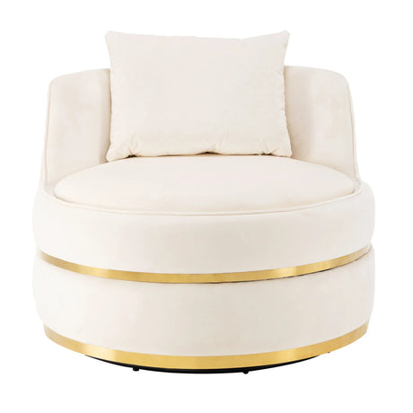 360 Degree Swivel Over Sized Upholstered Barrel Chair - Furniture Home Direct