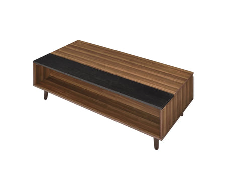 Avala - Coffee Table With Lift Top - Walnut / Black - Furniture Home Direct