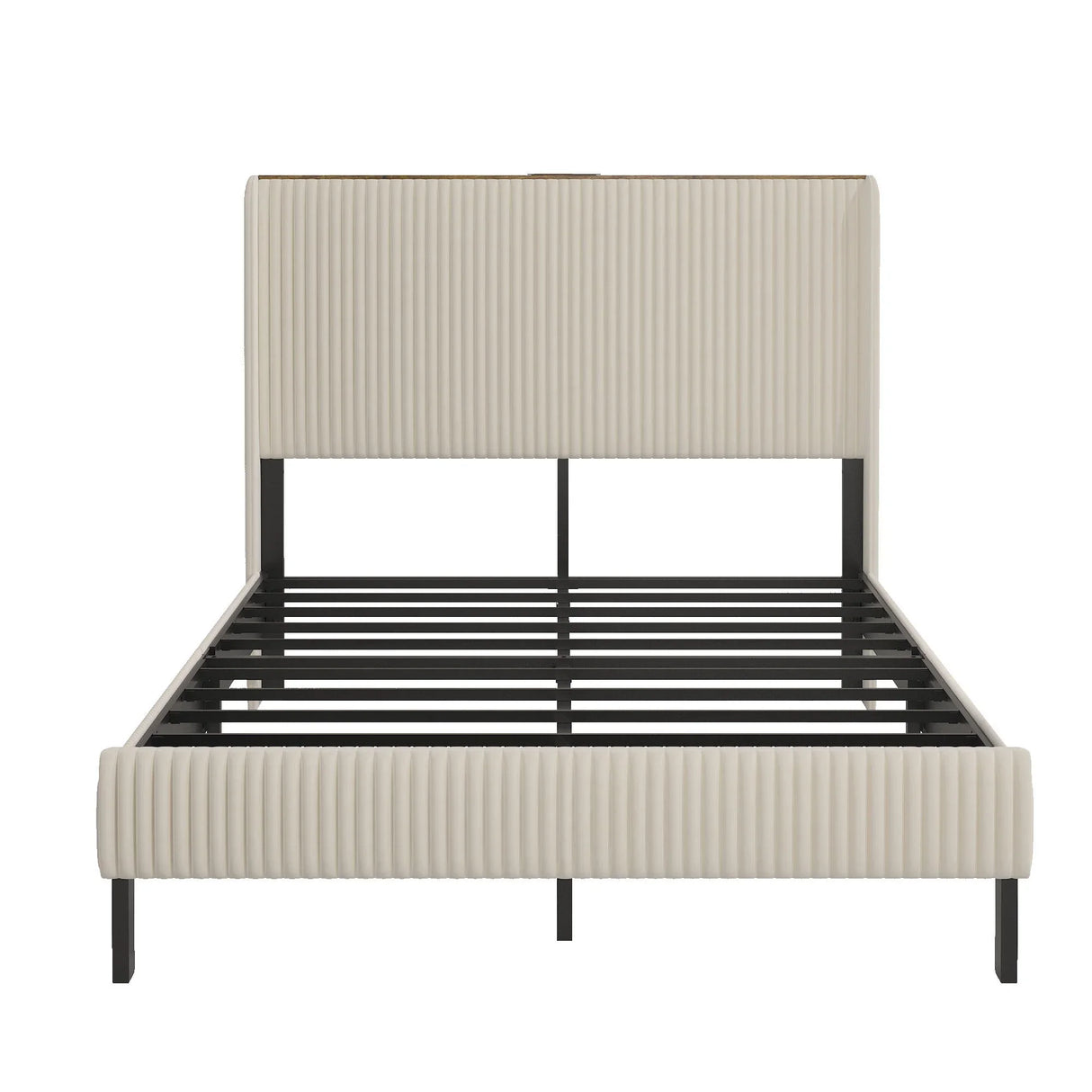 Platform Bed With Metal Frame And Charging Station - Furniture Home Direct