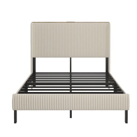 Platform Bed With Metal Frame And Charging Station - Furniture Home Direct