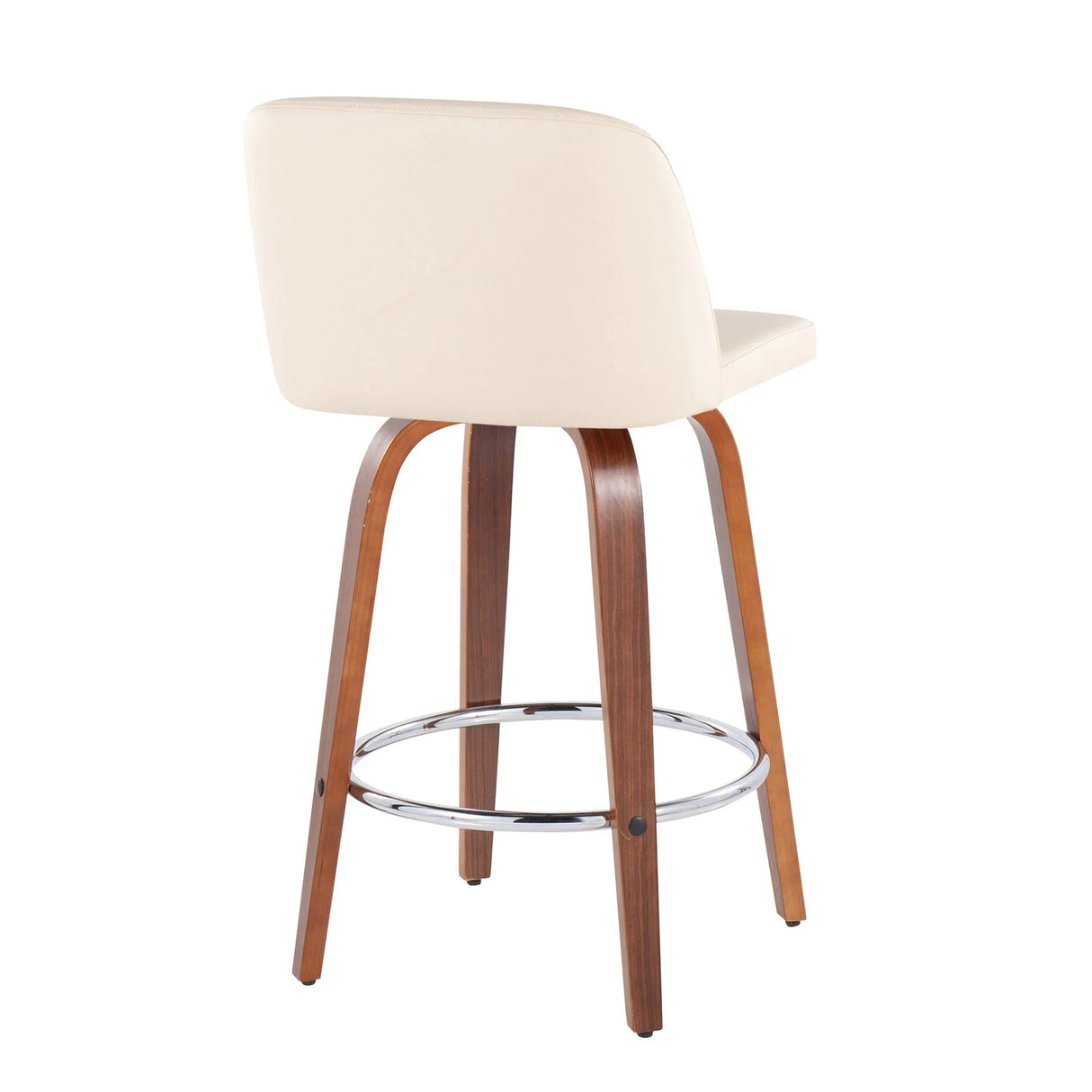 Toriano - Mid-Century Modern Fixed Height Counter Stool With Round Footrest (Set of 2) - Furniture Home Direct